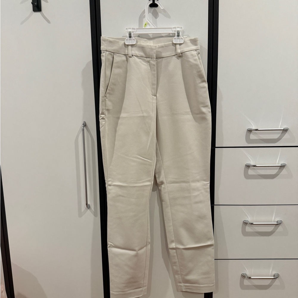 H&M Cream High-Waist Tapered Trousers